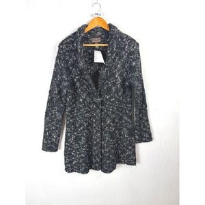 2/$30 Fenn Wright Manson Black/White Wool Alpaca Mohair Blend Knit Jacket XL